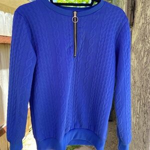 Blue Cable Knit Sweater